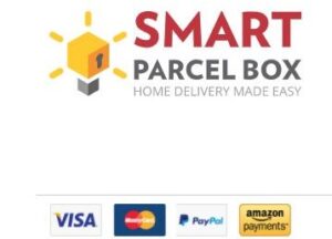 Screenshot von der Smart Parcel Box Website: Sichere Bezahlarten beim Shoppen online