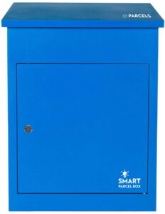 Blauer Wandbriefkasten für Pakete von Smart Parcel Box