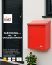SMART PARCEL BOX™ Paketbriefkasten rot, Wandbriefkasten mit Paketfach