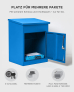SMART PARCEL BOX™ Paketbriefkasten blau, Wandbriefkasten mit Paketfach