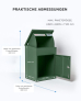 SMART PARCEL BOX™ Paketbriefkasten grün, Wandbriefkasten mit Paketfach