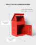SMART PARCEL BOX™ Paketbriefkasten rot, Wandbriefkasten mit Paketfach