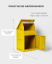 SMART PARCEL BOX™ Paketbriefkasten gelb, Wandbriefkasten mit Paketfach