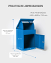 SMART PARCEL BOX™ Paketbriefkasten blau, Wandbriefkasten mit Paketfach