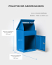 SMART PARCEL BOX™ Paketbriefkasten blau, Wandbriefkasten mit Paketfach