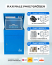 SMART PARCEL BOX™ Paketbriefkasten blau, Wandbriefkasten mit Paketfach