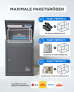 SMART PARCEL BOX™ Paketbriefkasten grau, Wandbriefkasten mit Paketfach