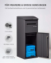 SMART PARCEL BOX™ XXL – Paketbriefkasten schwarz mit Schrägdach