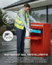 SMART PARCEL BOX™ XL rot, großer freistehender Briefkasten mit Paketbox