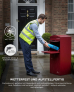 SMART PARCEL BOX™ XXL bordeaux mit Bogendach, Briefkasten mit Paketbox