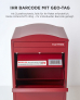 SMART PARCEL BOX™ XXL bordeaux mit Bogendach, Briefkasten mit Paketbox