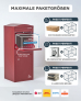SMART PARCEL BOX™ XXL bordeaux mit Bogendach, Briefkasten mit Paketbox