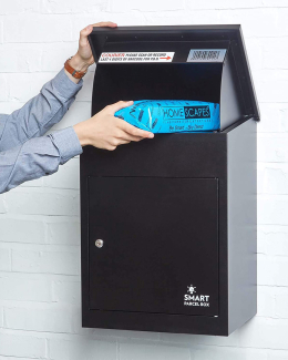 SMART PARCEL BOX™ Paketbriefkasten schwarz, Wandbriefkasten mit Paketfach