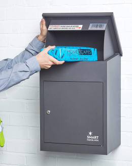 SMART PARCEL BOX™ Paketbriefkasten grau, Wandbriefkasten mit Paketfach