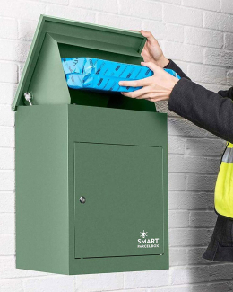SMART PARCEL BOX™ Paketbriefkasten grün, Wandbriefkasten mit Paketfach