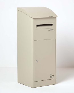 SMART PARCEL BOX™ XXL – Paketbriefkasten creme mit Schrägdach