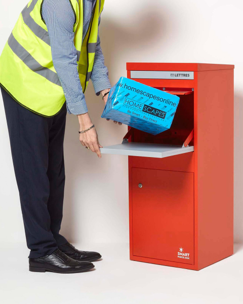 SMART PARCEL BOX™ L rot, große Brief- & Paketbox für alle Paketdienste