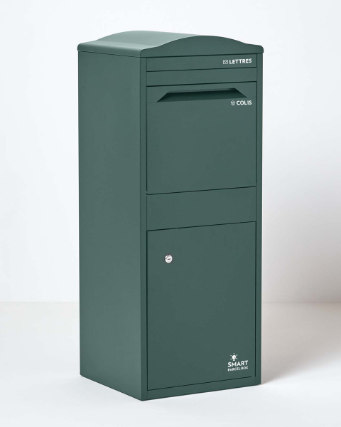 SMART PARCEL BOX™ XXL grün mit Bogendach, Standbriefkasten mit Paketbox